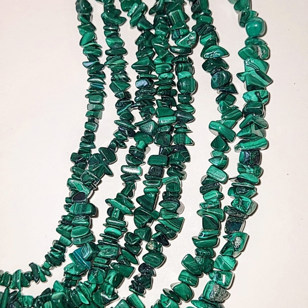 JAY KING MALACHITE 7-STRAND NECKLACE - STERLING SILVER CLASP - Picture 4 of 9